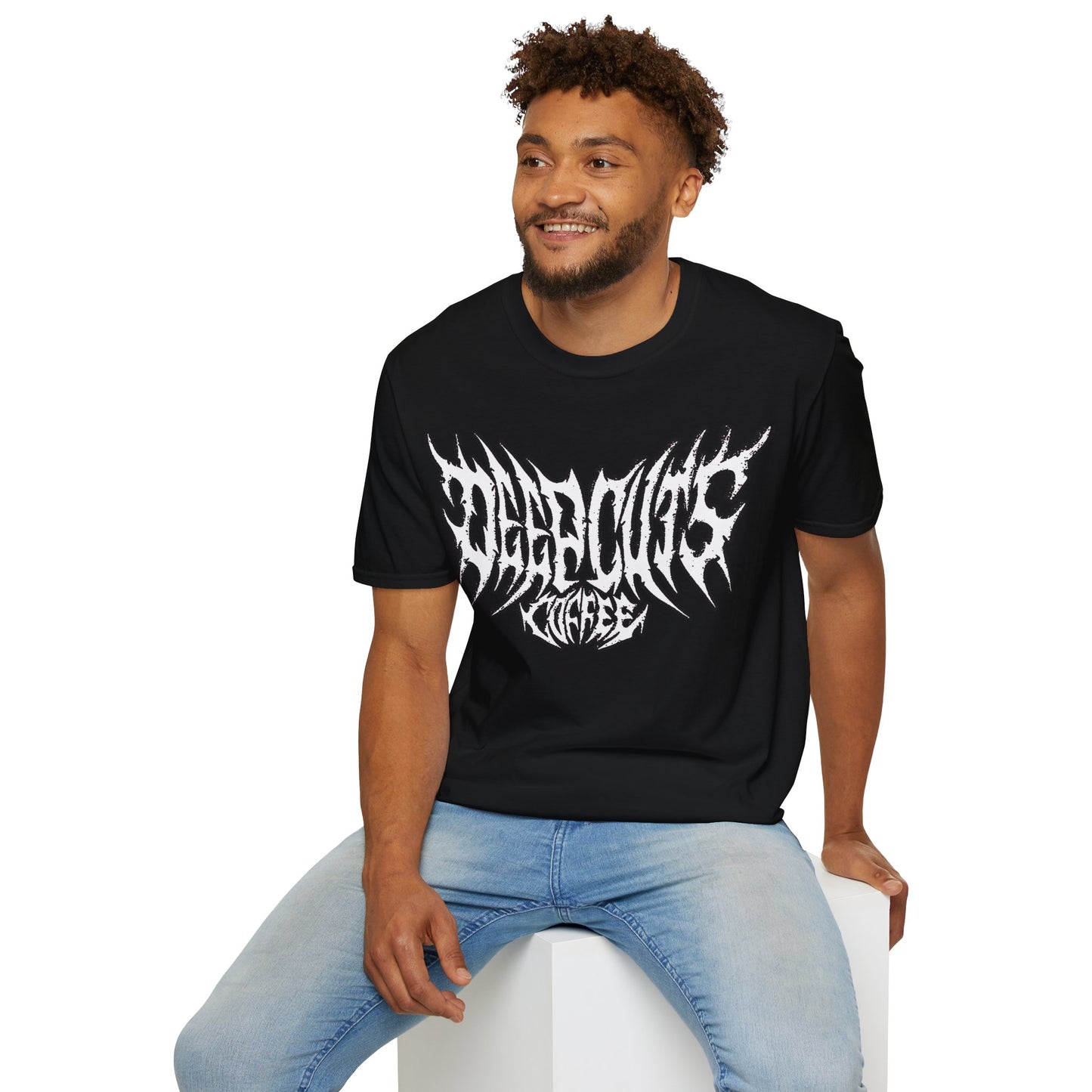 Deep Cuts Coffee Metal Logo in White