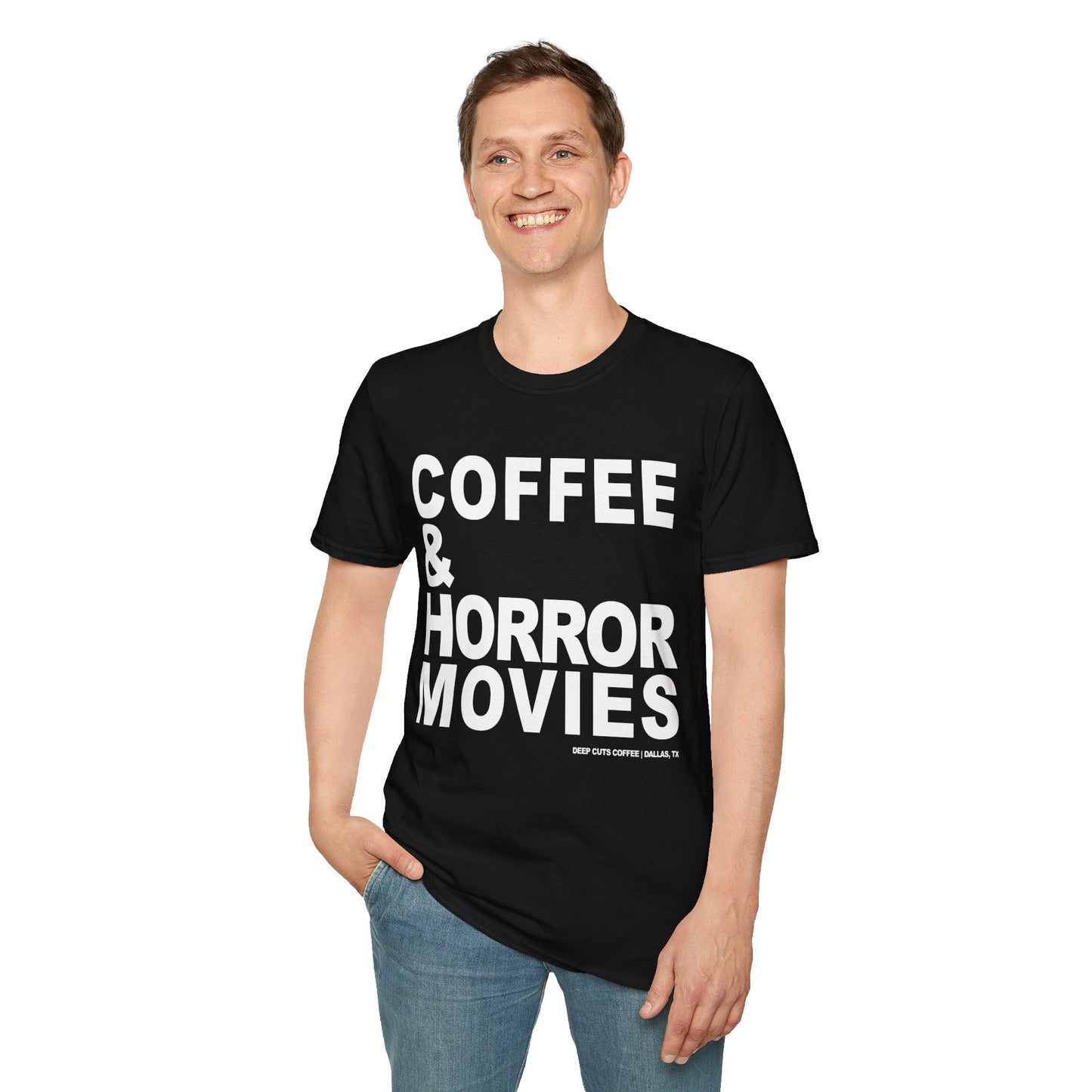 Coffee & Horror Movies Unisex Softstyle T-Shirt