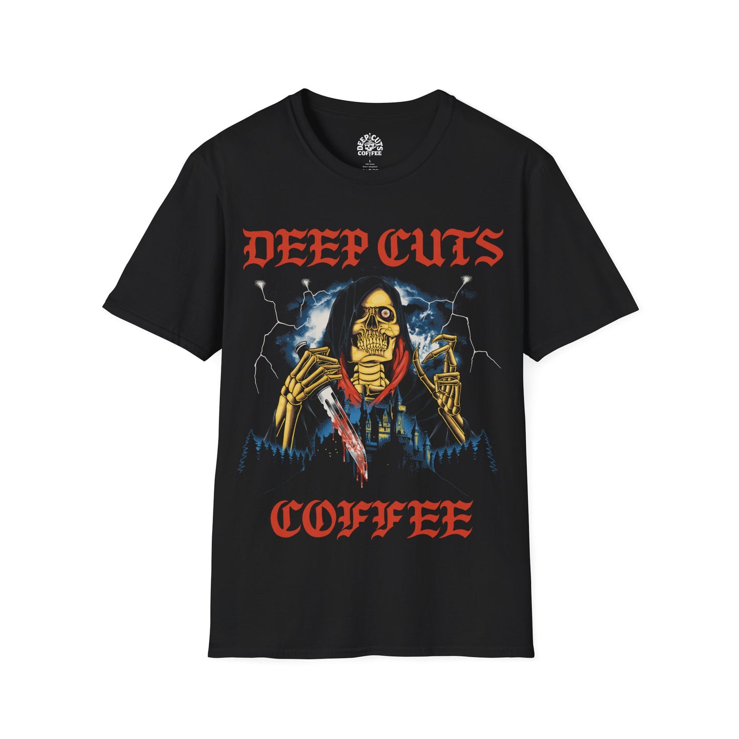Deep Cuts Coffee Graphic T-Shirt by Disey Eight