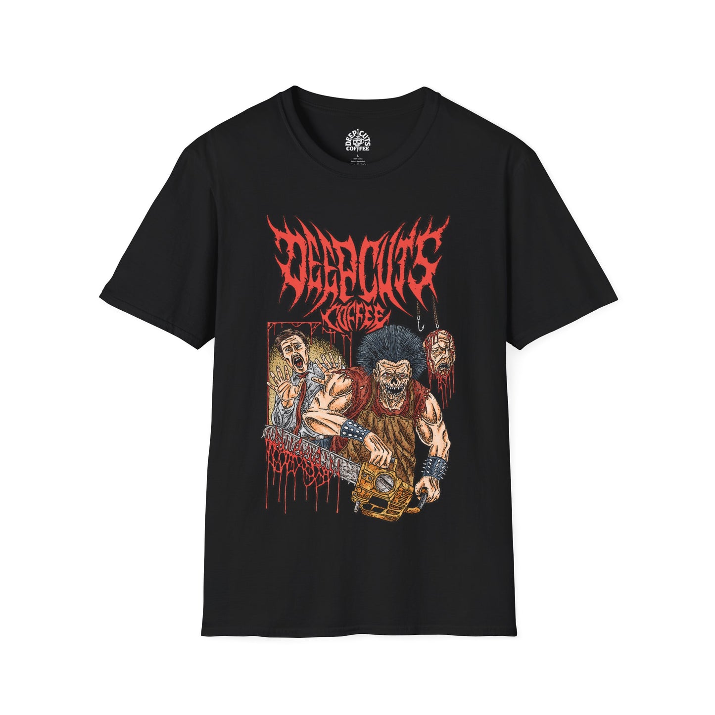 Deep Cuts Coffee Hardcore Shirt, Artwork by Sandy Rezalmi