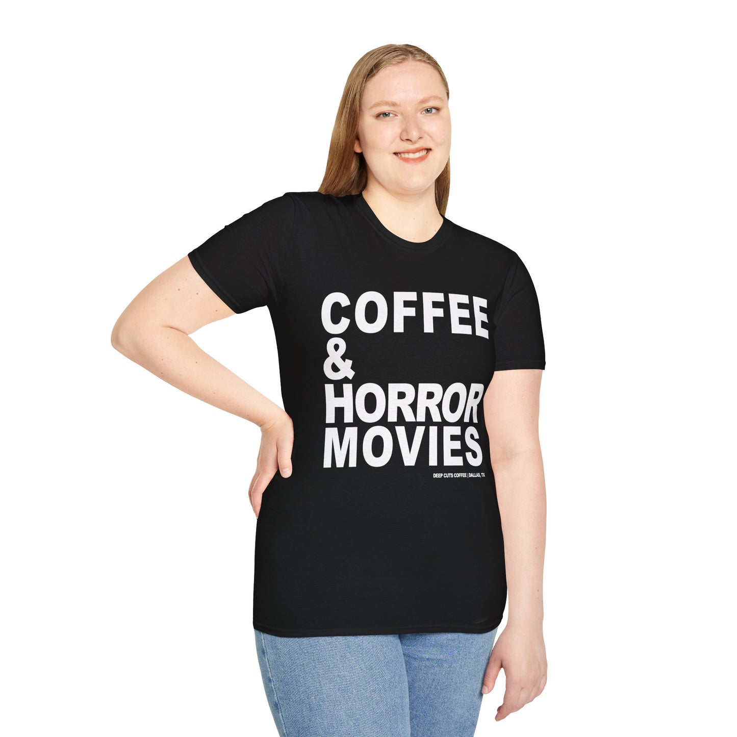 Coffee & Horror Movies Unisex Softstyle T-Shirt