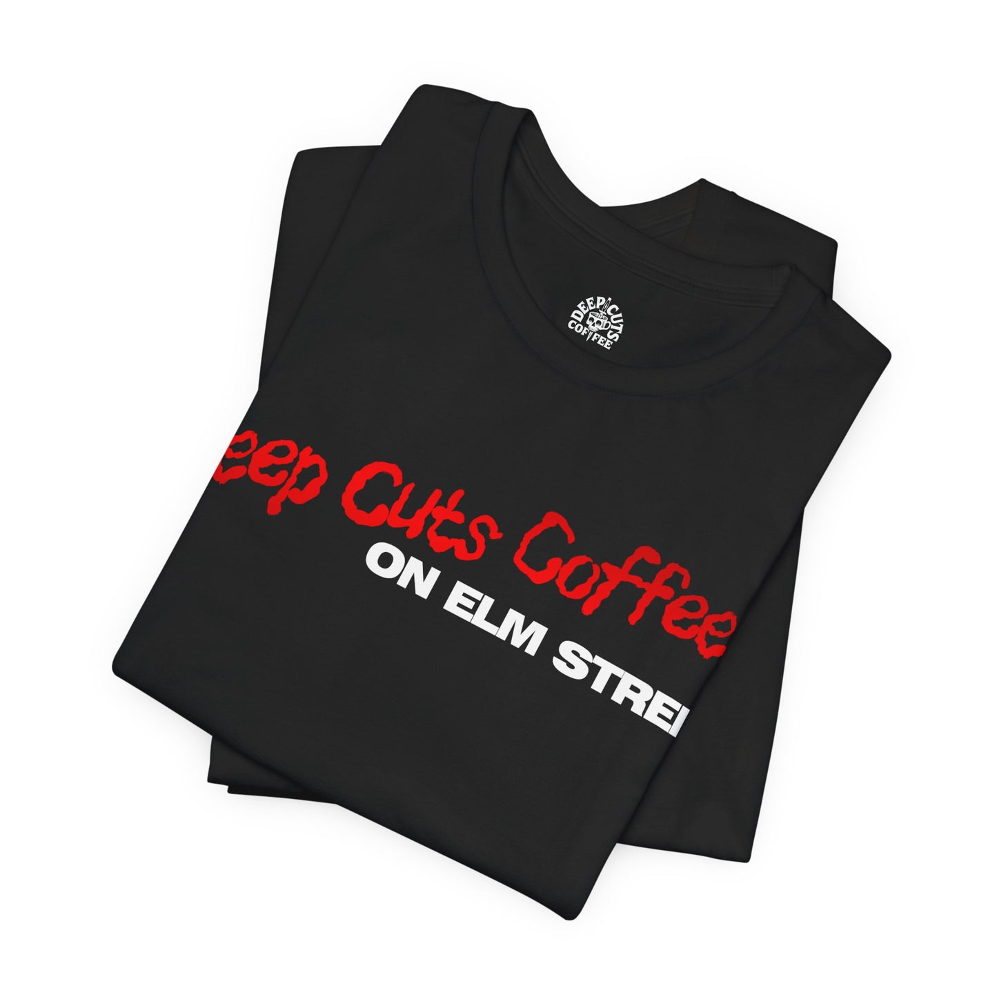 Deep Cuts Coffee on Elm Street Slim Fit Tee