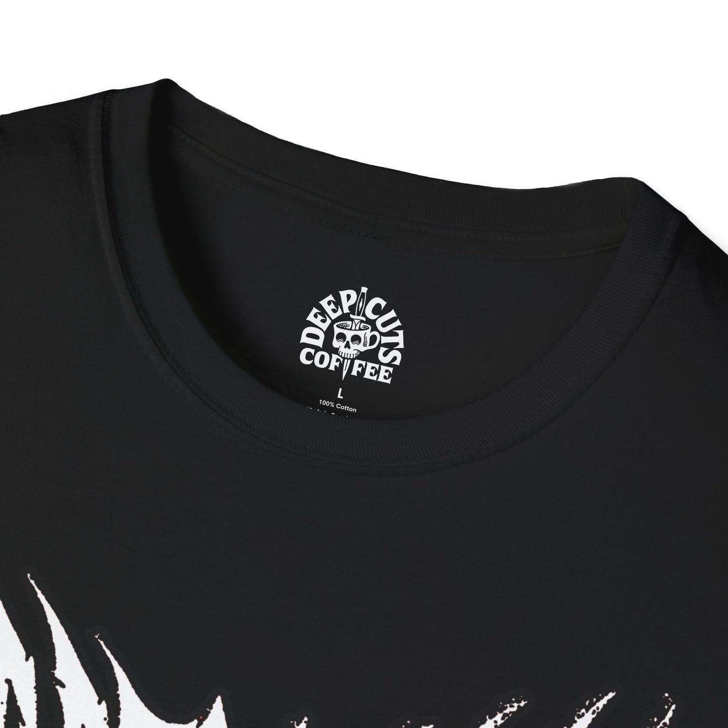 Deep Cuts Coffee Metal Logo in White