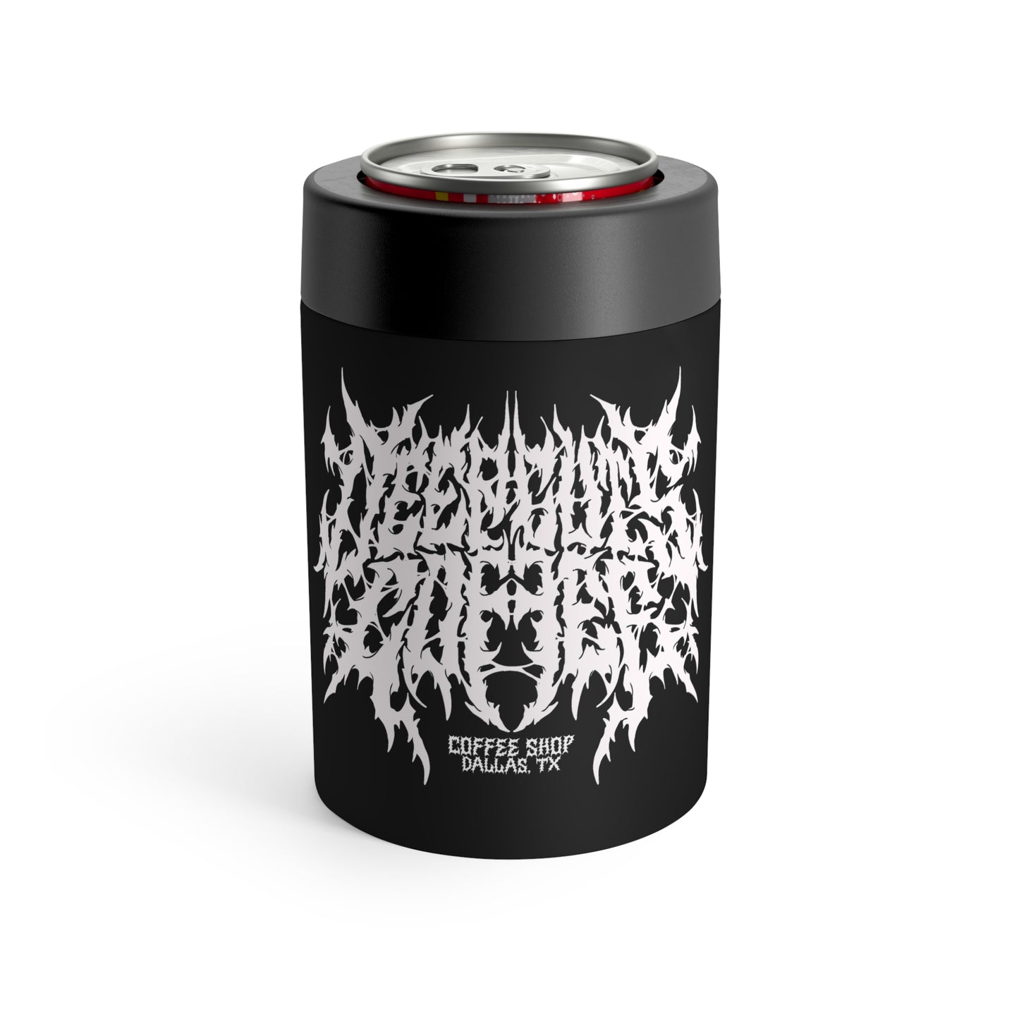 Black Metal Logo Can Cooler