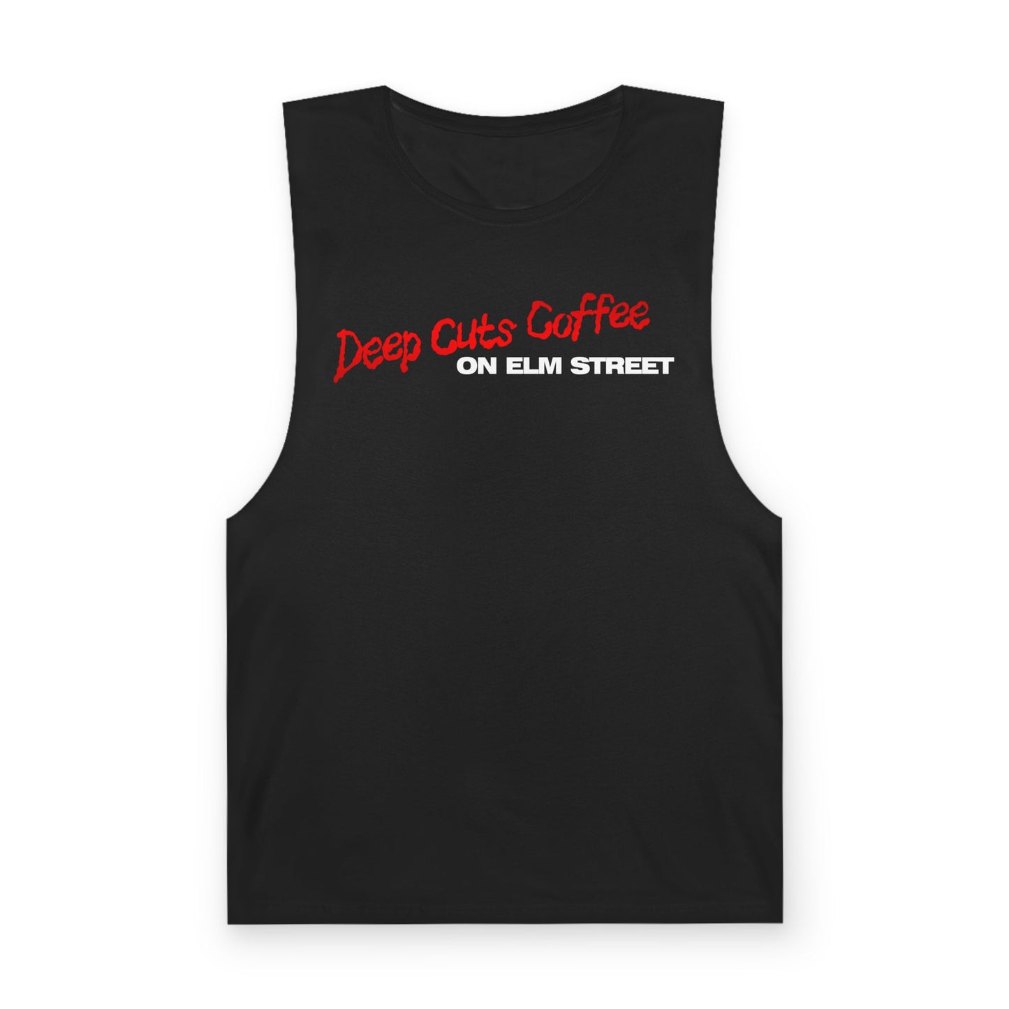 Deep Cuts Coffee on Elm Street Unisex Tank Top