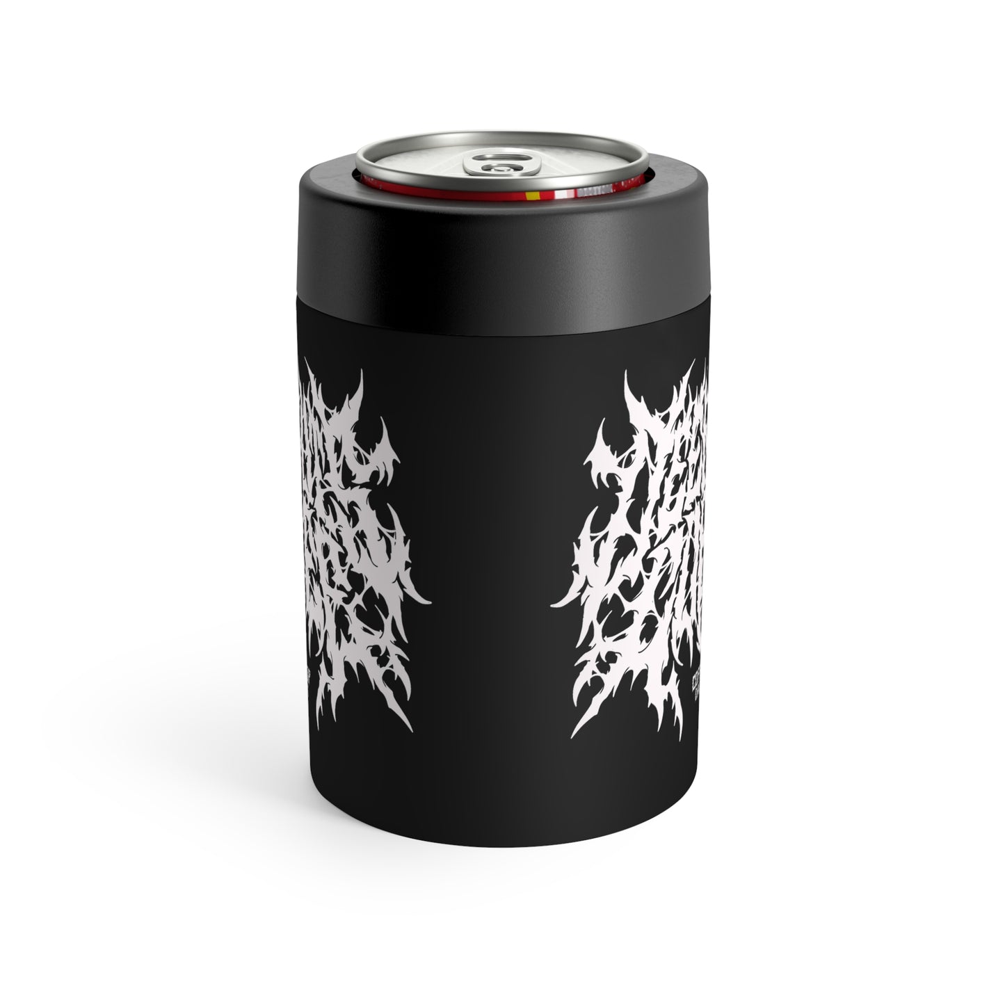 Black Metal Logo Can Cooler