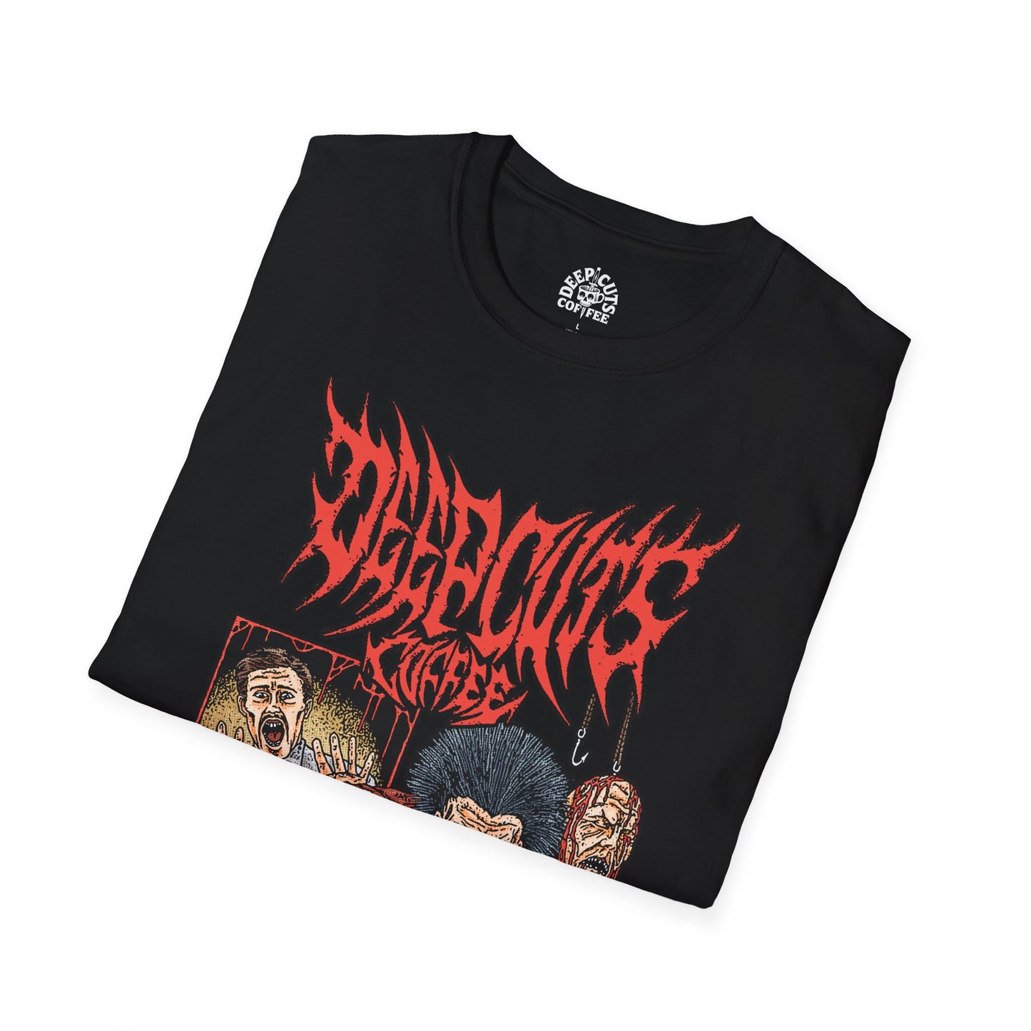 Deep Cuts Coffee Hardcore Shirt, Artwork by Sandy Rezalmi
