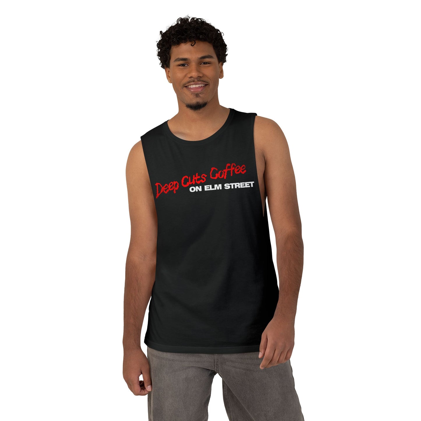 Deep Cuts Coffee on Elm Street Unisex Tank Top